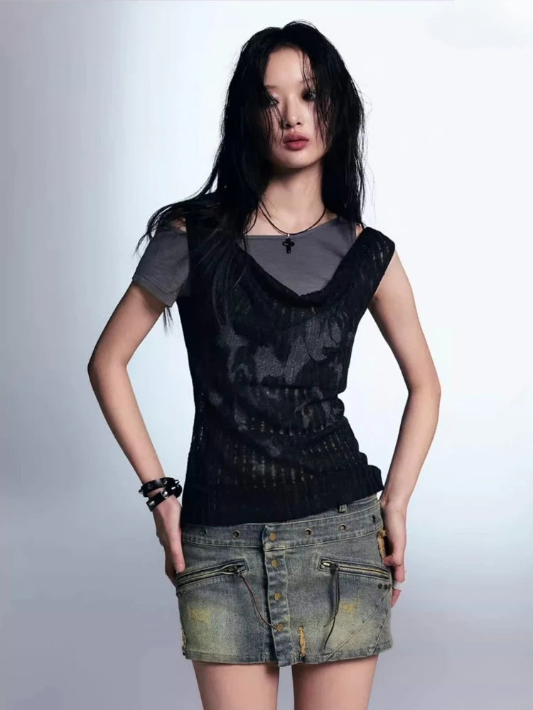 Trendy Gothic Top for Y2K Style - Perfect Y2K Clothing for a Unique Look