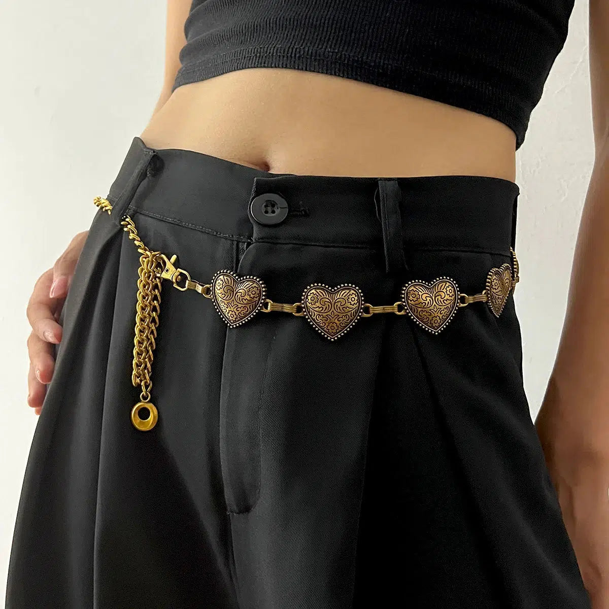 Trendy Heart Belly Chain for Y2K Fashion - Stylish Accessory for Modern Outfits