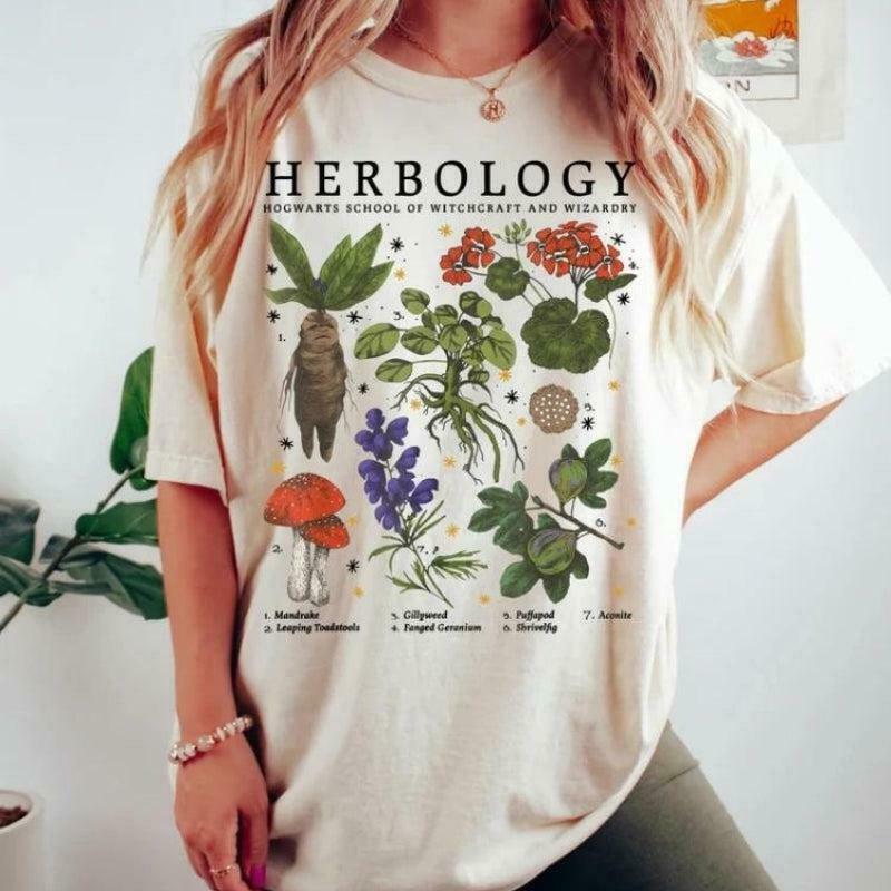 Trendy Herbology Tee for Y2K Style Enthusiasts - Unique Y2K Clothing for Men