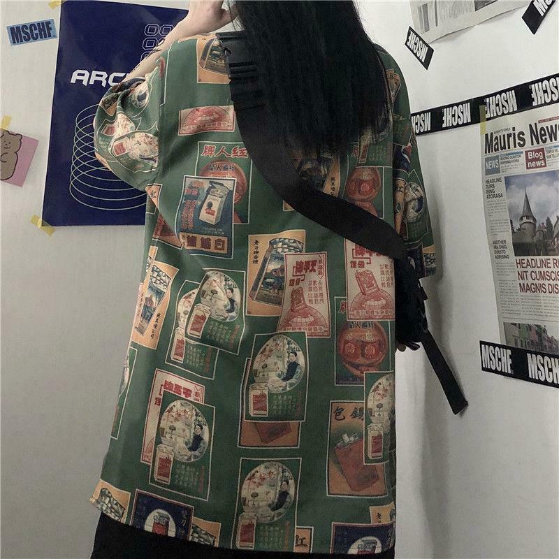 Trendy Japanese Figure Print Shirt - Embrace Y2K Fashion with Asian and Korean Styles