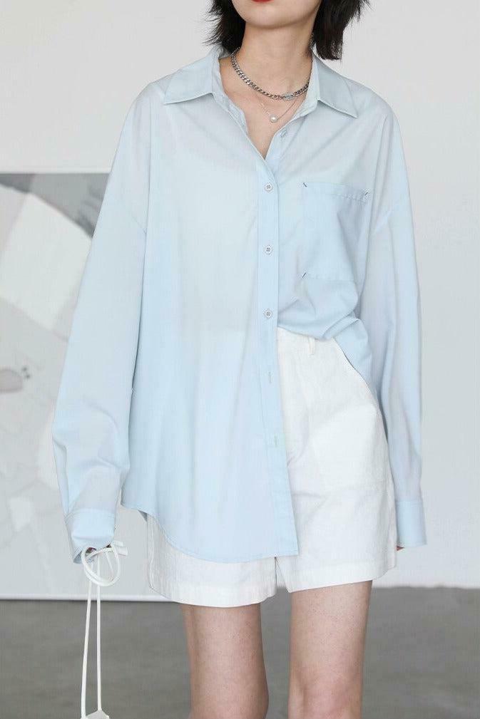 Trendy Oversized Poplin Shirt for Y2K Fashion Enthusiasts - Korean & Asian Styles