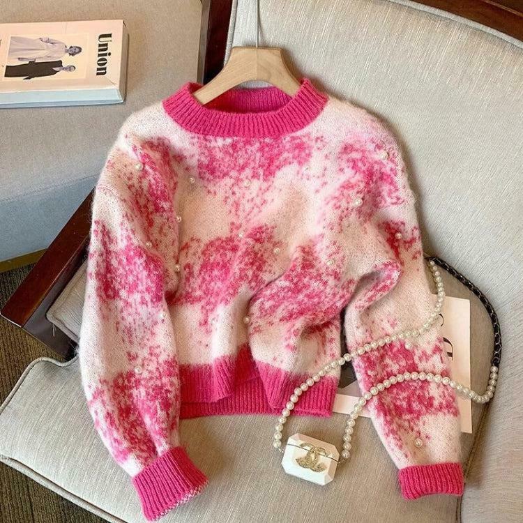 Trendy Pearl Beaded Soft Touch Knitted Sweater - Y2K Fashion Essential for 2025 Outfits