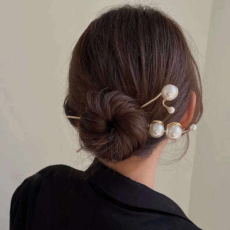 Trendy Pearl Hair Pins for Y2K Outfits - Perfect for Grunge, Tribal, and TikTok Styles