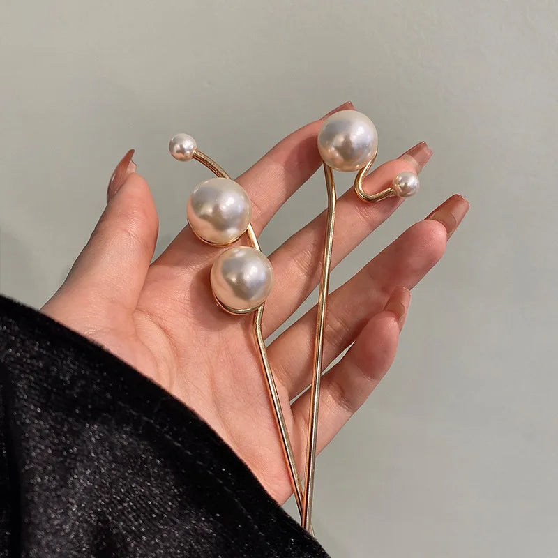 Trendy Pearl Hair Pins for Y2K Outfits - Perfect for Grunge, Tribal, and TikTok Styles