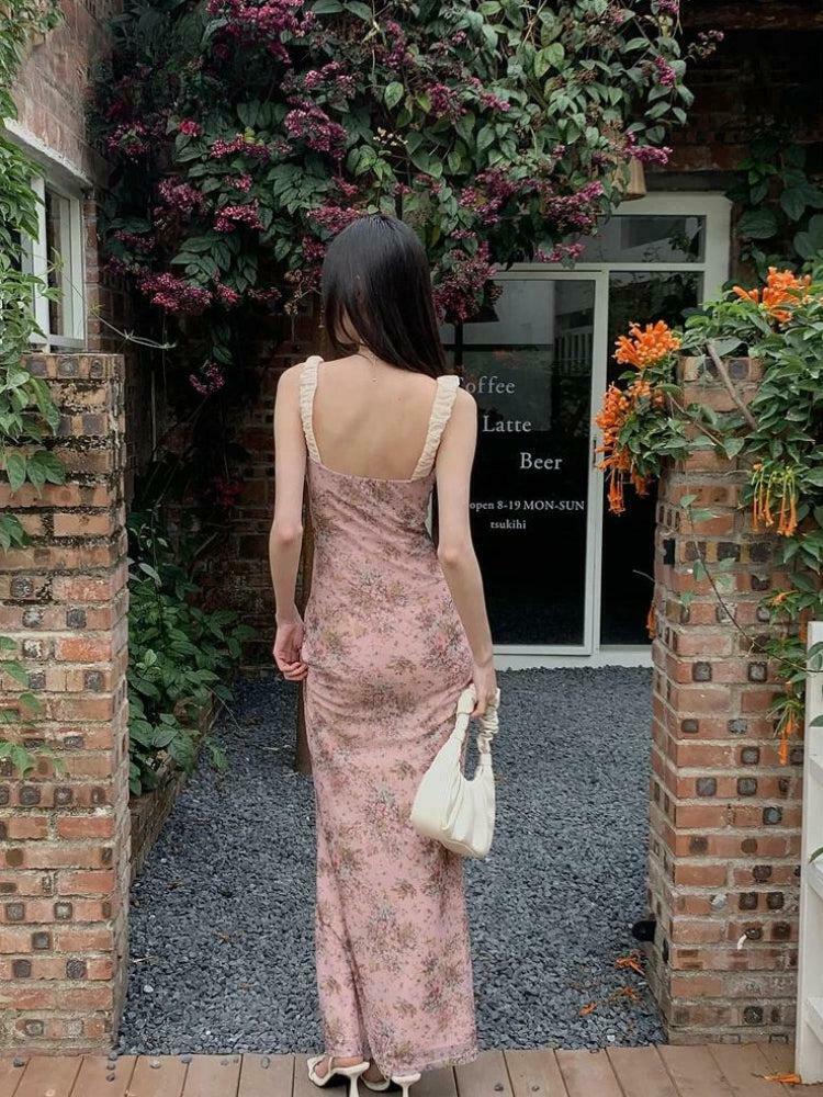 Trendy Pink Maxi Dress for Y2K Style: Boho & Edgy Fashion for Modern Outfits