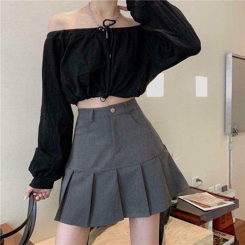 Trendy Pleated College Mini Skirt - Y2K Style for Retro Fashion Lovers