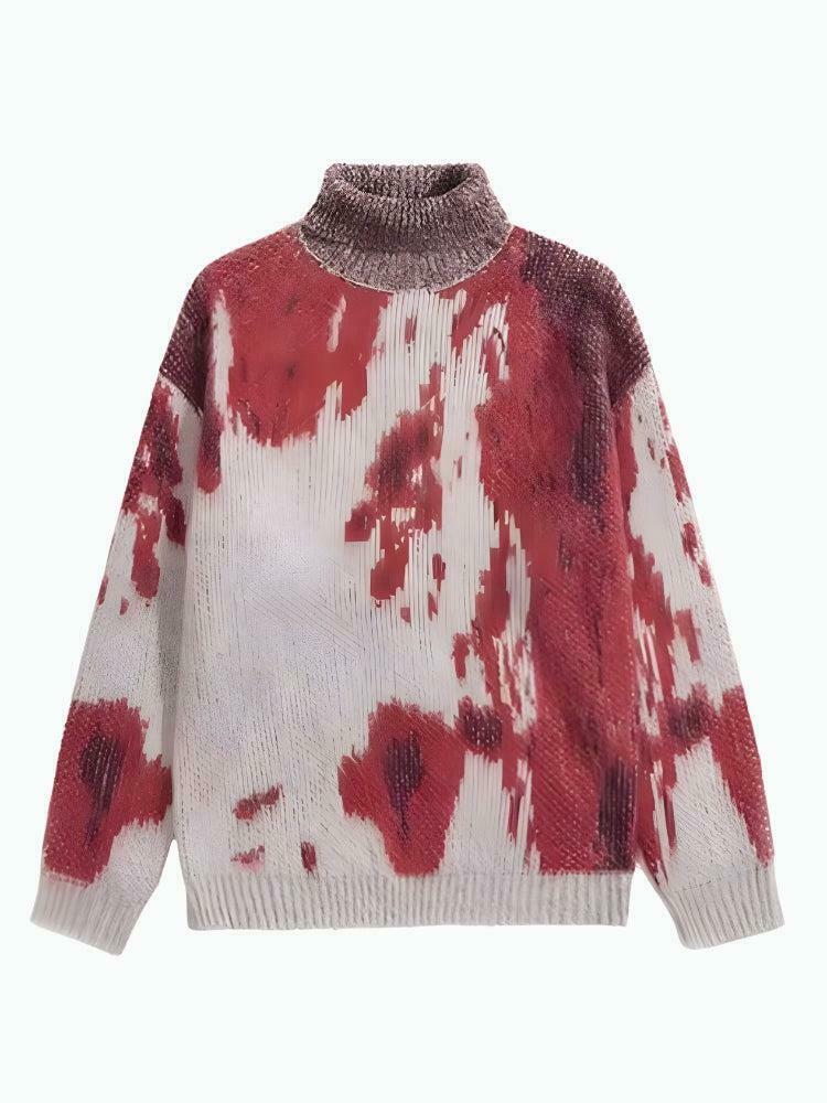 Trendy Tie Dye Turtleneck Knitted Sweater - Korean Y2K Fashion Essential for Stylish Looks