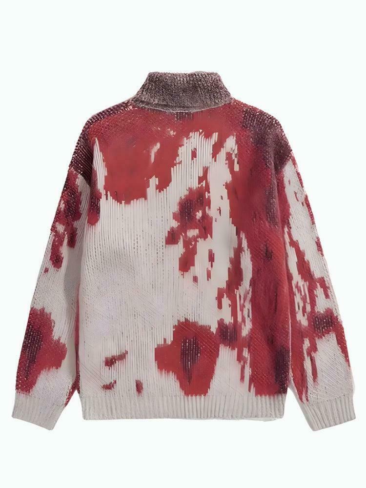 Trendy Tie Dye Turtleneck Knitted Sweater - Korean Y2K Fashion Essential for Stylish Looks