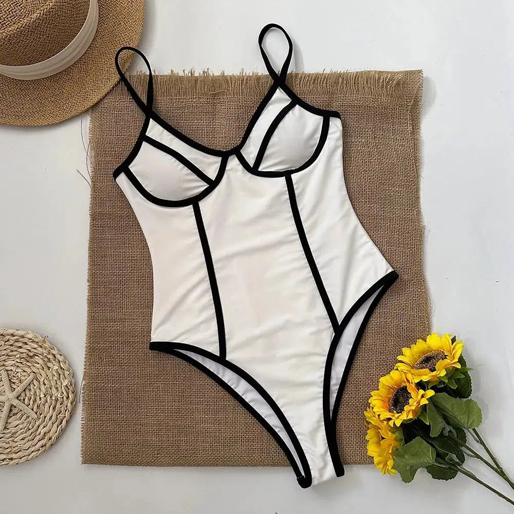 Trendy Underwire Swimsuit for Baddies - Y2K Inspired Korean Swimwear Collection