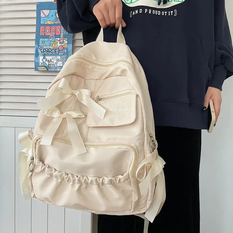 Trendy Y2K Bow School Backpack for Stylish Students - Perfect for School and Everyday Use