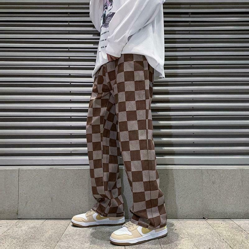 Trendy Y2K Checkered Pants for Men - Stylish 90's Grunge Fashion & Iconic Streetwear