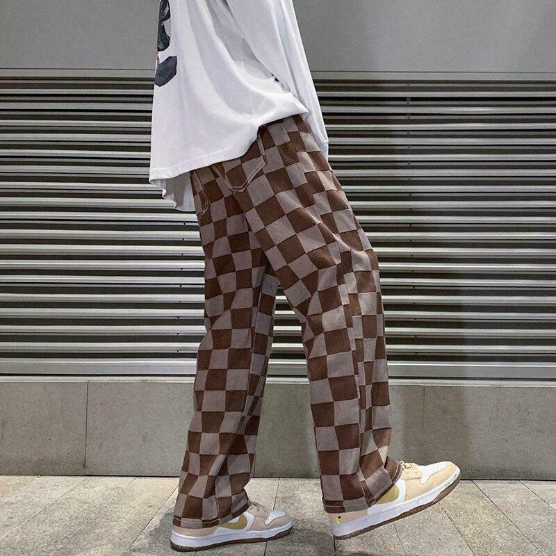 Trendy Y2K Checkered Pants for Men - Stylish 90's Grunge Fashion & Iconic Streetwear