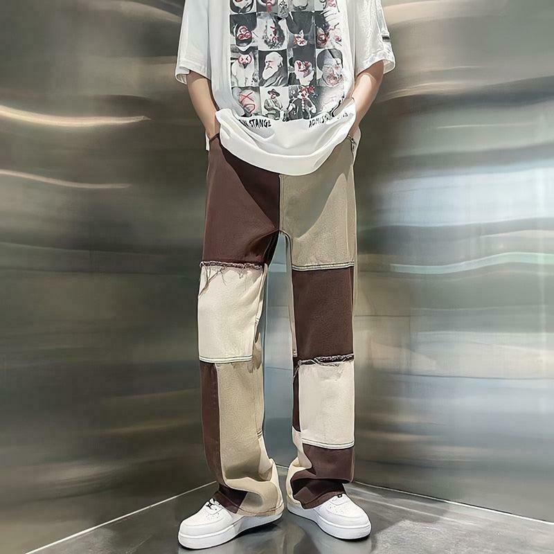 Trendy Y2K Patchwork Pants for Men and Women - Stylish 2025 Y2K Fashion Statement