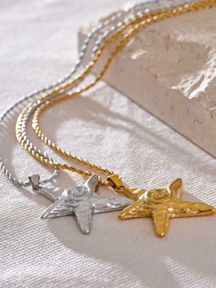 Trendy Y2K Starfish Necklace - Retro Cartoon Jewelry for Stylish Outfits in 2025