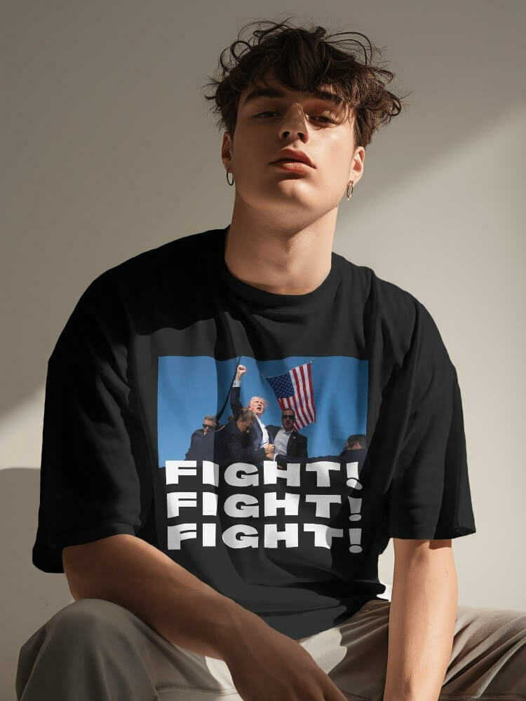 Trump Fight Tee - Y2K Clothing for Men | Trendy Vintage Style Trump T-Shirt