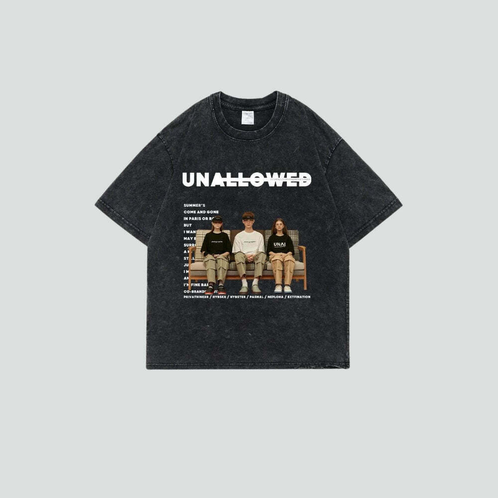 Unallowed Tee: Trendy Y2K Style Clothing for Men - Cyber Fashion & Summer Vibes