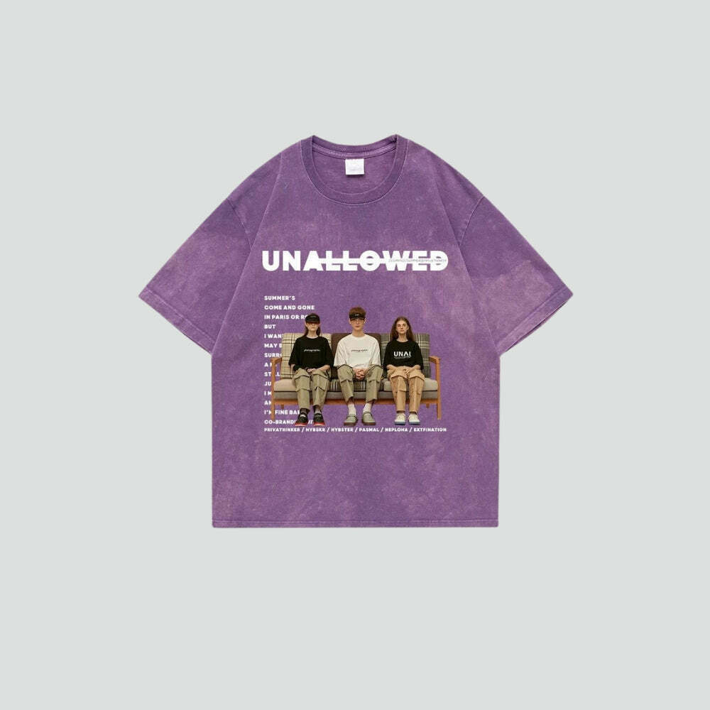 Unallowed Tee: Trendy Y2K Style Clothing for Men - Cyber Fashion & Summer Vibes