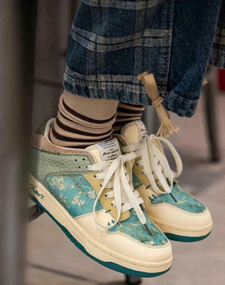 Van Gogh Almond Blossom Sneakers - Trendy Y2K Fashion Footwear for Stylish Looks