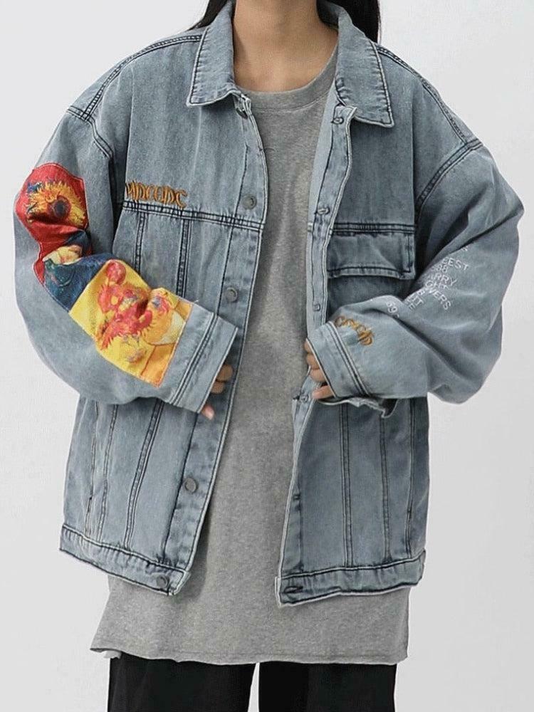 Vincent Van Gogh Denim Jacket - Stylish Y2K Clothing for Trendy Fashion Enthusiasts