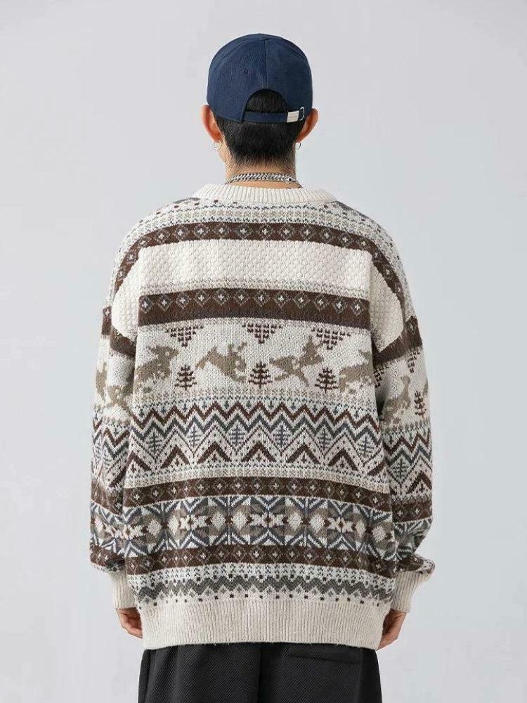 Vintage Rabbits Knitted Sweater - Trendy Y2K Fashion for a Stylish Look