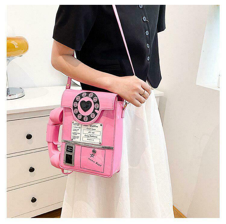 Weirdcore Retro Phone Shaped Crossbody Bag - Y2K Style Fashion Accessory for Trendy Outfits