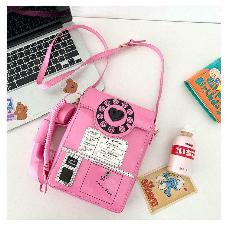 Weirdcore Retro Phone Shaped Crossbody Bag - Y2K Style Fashion Accessory for Trendy Outfits