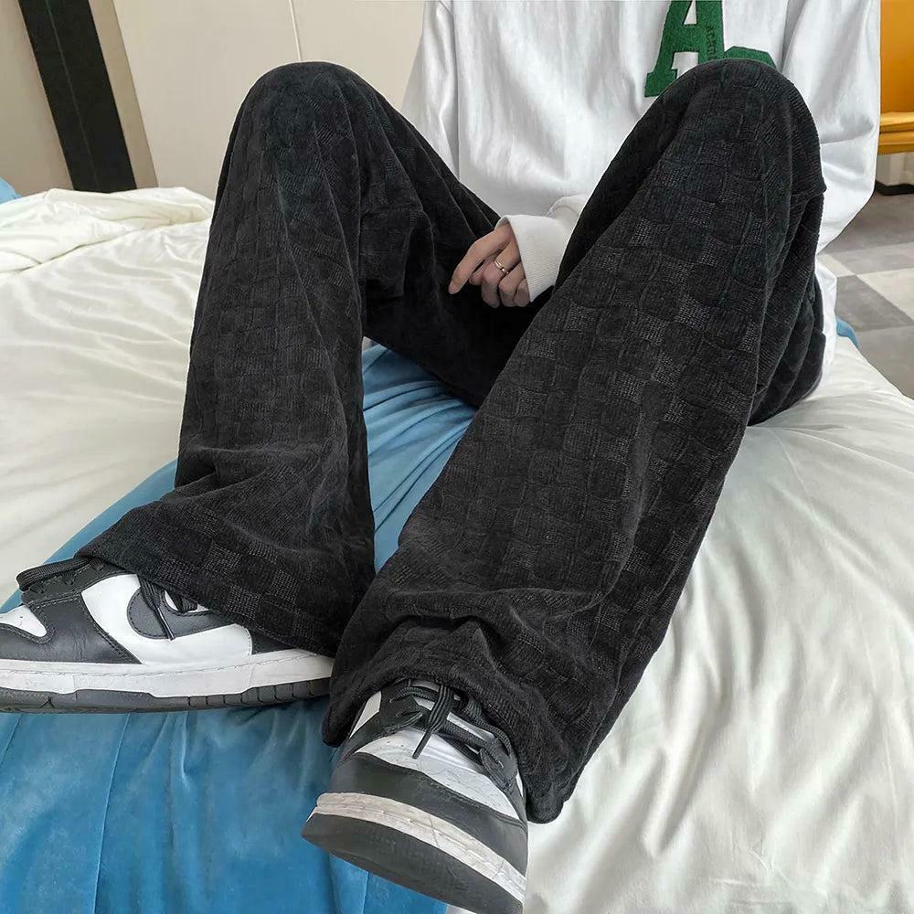 Y2K Checkered Elasticated Sweatpants for Trendy Street Style - Must-Have Y2K Clothing