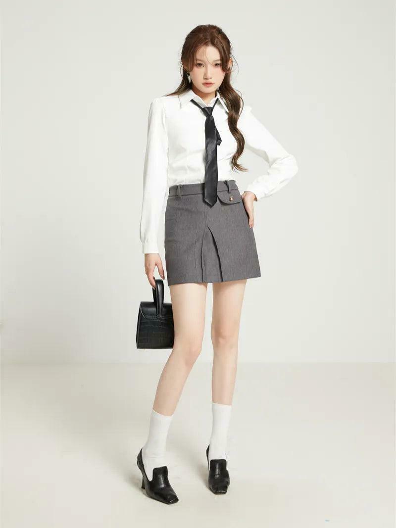 Y2K College Style Skirt, Blazer & Shirt Set - Trendy Three-Piece Retro Outfit for Women