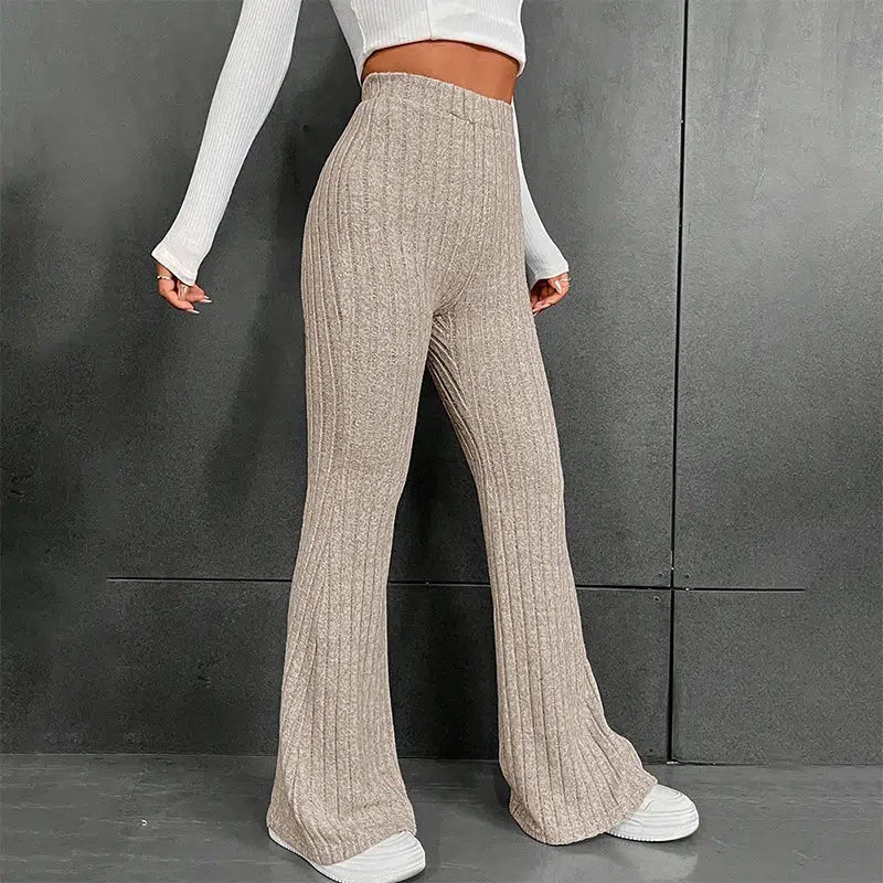 Y2K Corduroy Striped Sweatpants with Bow Detail - Trendy Grey Preppy Style for Comfort