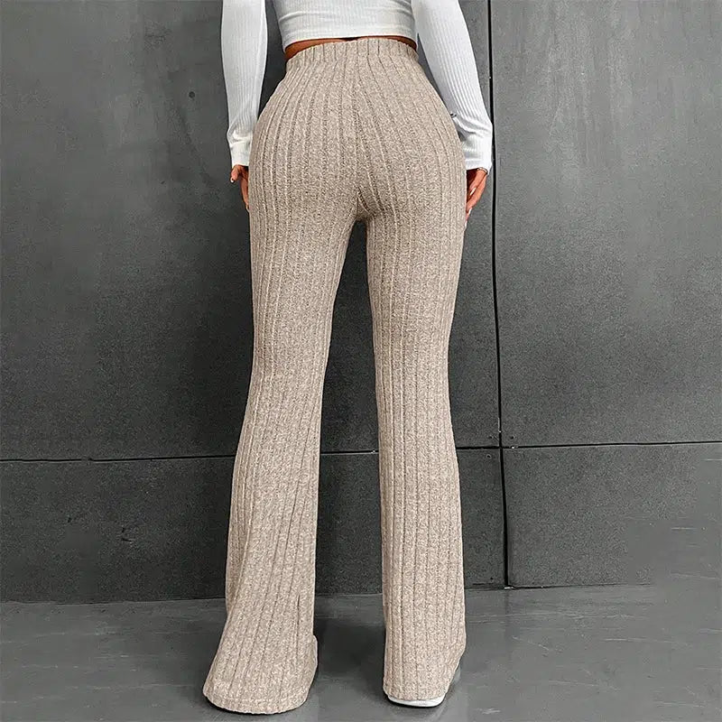 Y2K Corduroy Striped Sweatpants with Bow Detail - Trendy Grey Preppy Style for Comfort