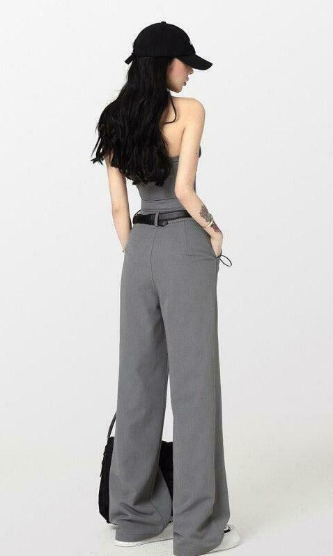 Y2K Corset Top & Wide Leg Pants Two-Piece Set for Trendy Fashion Enthusiasts