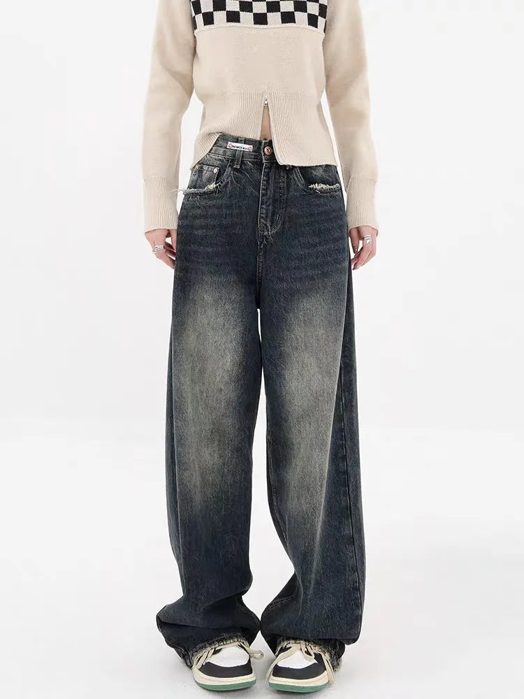 Y2K Distressed Wide Leg Jeans for Trendy Outfits - Perfect for TikTok & Y2K Style Lovers