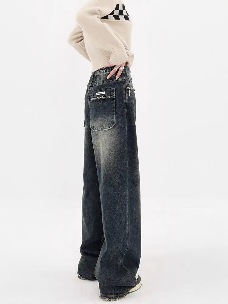 Y2K Distressed Wide Leg Jeans for Trendy Outfits - Perfect for TikTok & Y2K Style Lovers