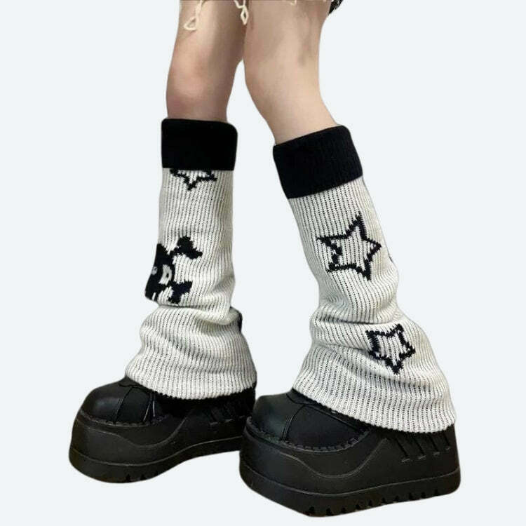 Y2K Grunge Reversible Leg Warmers for Trendy Outfits - Versatile Fashion Accessory